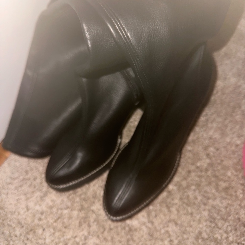 FREE PEOPLE Black Thigh-High Platform Boots - Picture 2 of 8
